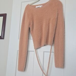 Astr the label fluffy furry top size medium soft pink color